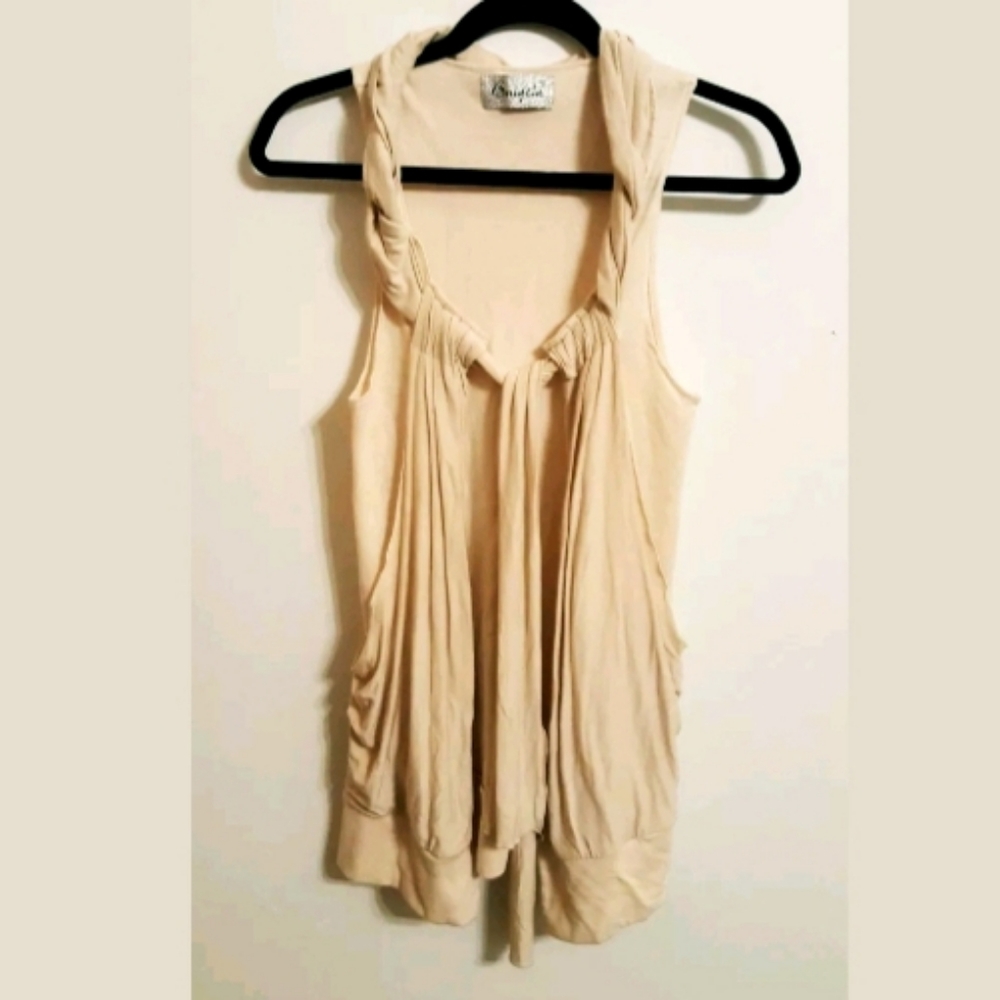 Baigela Sleeveless Neck Tie Sweater.…OS